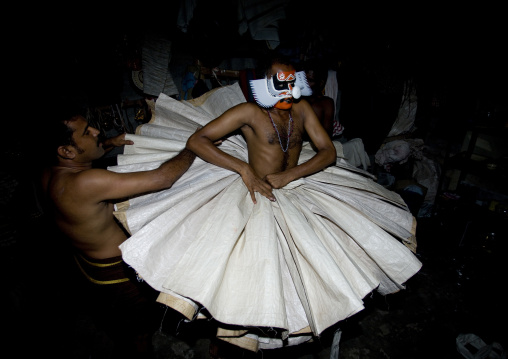 Backstage With Kathakali Dancers In Fort Kochin, India