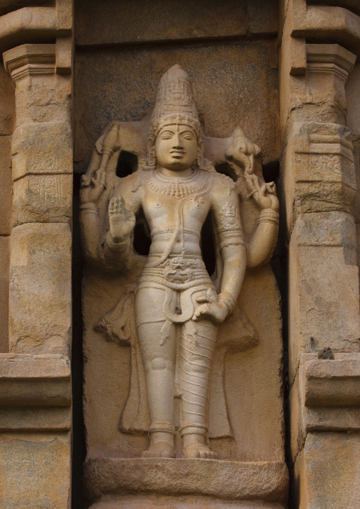 Rock Cut Carving Of Lord Hariharan On The Brihadishwara Temple, Gangaikondacholapuram, India