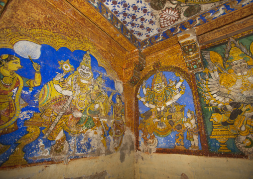 Wall Paintings Depicting Hindu Demon At The Sri Ranganathaswamy Temple, Trichy, India
