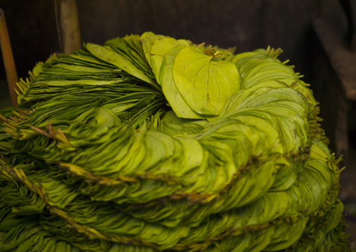 Bunches Of Leaves At Pondicherry Flower Market, India