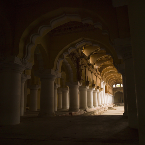 View From The Inner Courtyard Of The Thirumalai Nayak Palace In Madurai, India