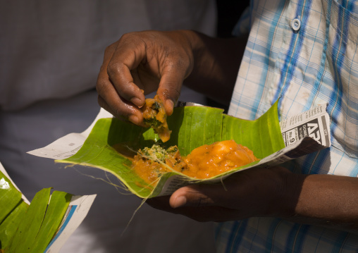 Lunchtime At Madurai Market, India