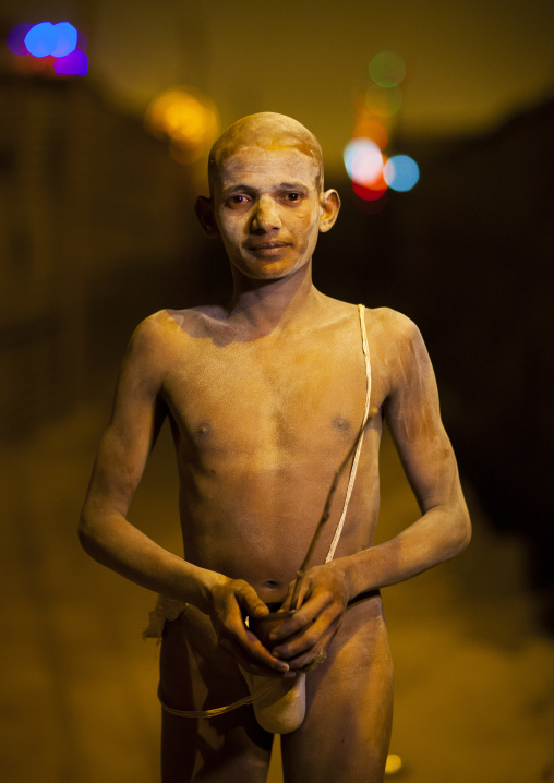 Young Man Becoming A 1Naga Sadhu, Maha Kumbh Mela, Allahabad, India