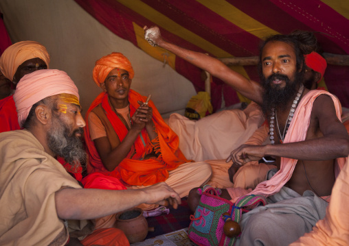 Naga Sadhu Holding His Arm Up, Maha Kumbh Mela, Allahabad, India