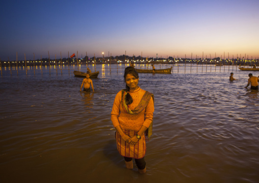 Pilgrims Bathing In Ganges, Maha Kumbh Mela, Allahabad, India