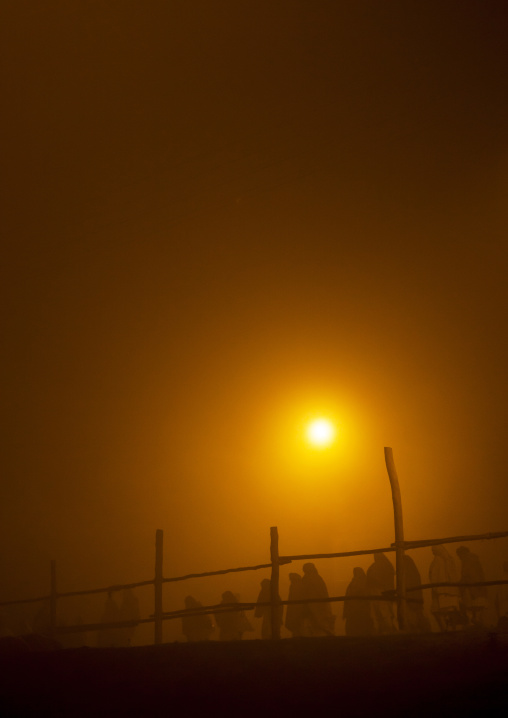 Pilgrims In The Fog, Maha Kumbh Mela, Allahabad, India