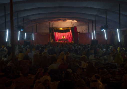 Guru during a conference in An Ashram, Maha Kumbh Mela, Allahabad, India