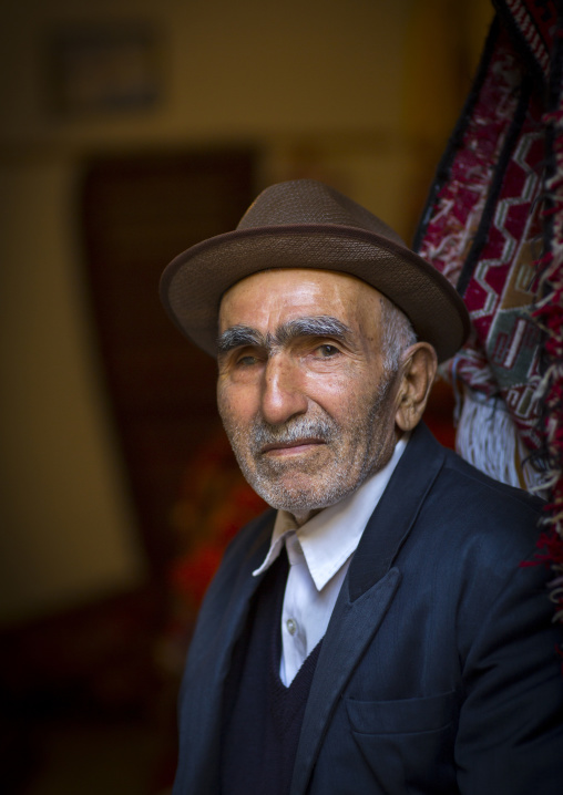 Old Man With A Hat Inside The Old Bazaar, Tabriz, Iran