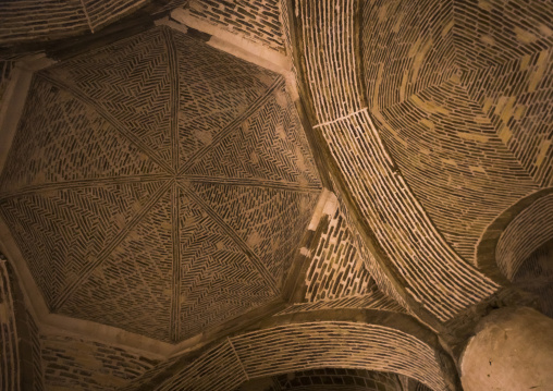 Nezam al molk dome inside the jameh masjid or friday mosque, Isfahan province, Isfahan, Iran