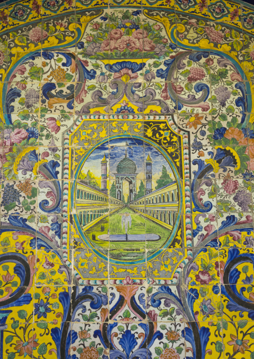 Decorated tile work at the golestan palace, Shemiranat county, Tehran, Iran