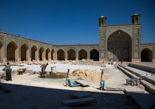 Men working for Vakil mosque restoration, Fars Province, Shiraz, Iran
