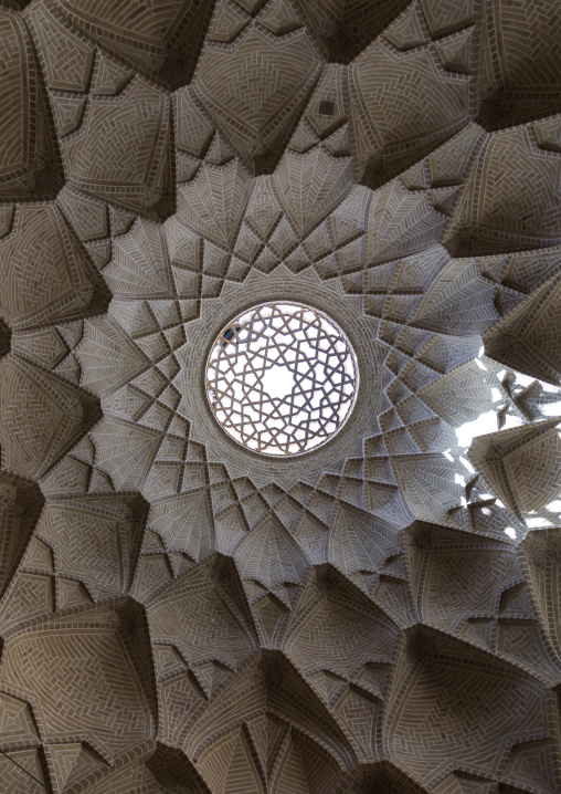 Ceiling with its intricate and elaborate patterns in the bazaar, Yazd Province, Yazd, Iran