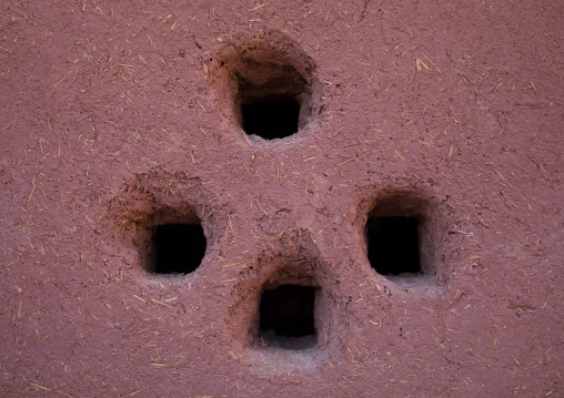 Ventilation holes in the wall of a traditional house, Natanz County, Abyaneh, Iran