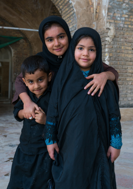 Portrait of children in Shrine of sultan Ali, Kashan County, Mashhad-e Ardahal, Iran