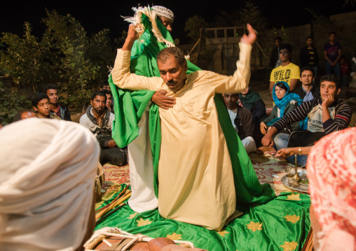 man in trance during a zar ceremony, Qeshm Island, Salakh, Iran