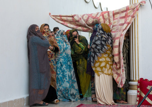 women looking a wedding ceremony, Hormozgan, Bandar-e Kong, Iran