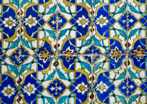 mosaic pattern with ceramic tiles in ganjali khan hammam, Central County, Kerman, Iran