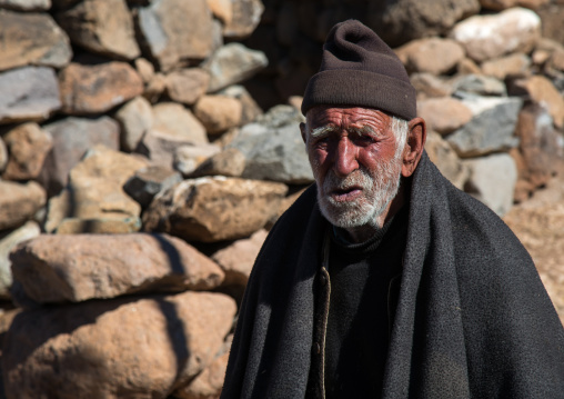 old man in the troglodyte village, Kerman province, Meymand, Iran