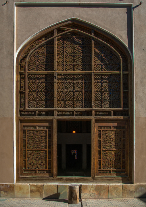 wind tower entrance in dolat abad garden, Central County, Yazd, Iran