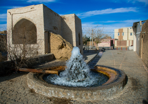 traditional fountain in town, Ardakan County, Aqda, Iran