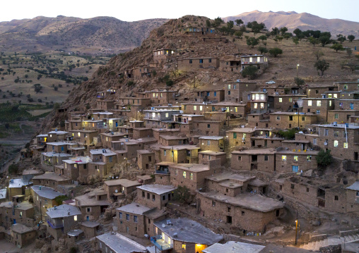 Old Kurdish Village Of Palangan At Dusk, Iran