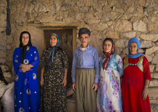 Family In The Old Kurdish Village Of Palangan, Iran