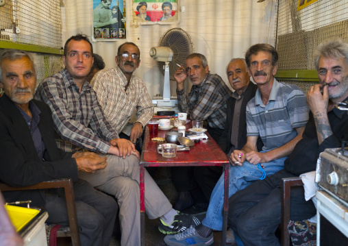 Men Drinking Tea In A Cafe, Kermanshah, Iran