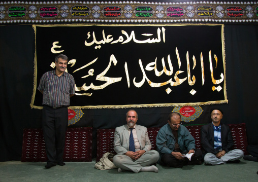 Iranian Shiite Muslim Men Having A Meeting During Muharram Before Ashura Celebrations, Golestan Province, Gorgan, Iran