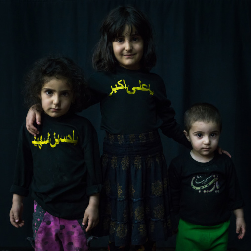Iranian Shiite Muslim Children During Muharram Celebration, Isfahan Province, Kashan, Iran