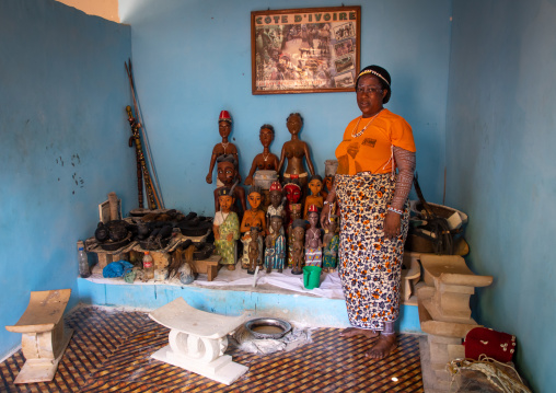 Komians sacred statues room in Adjoua Messouma Komians initiation centre, Moyen-Comoé, Aniassue, Ivory Coast