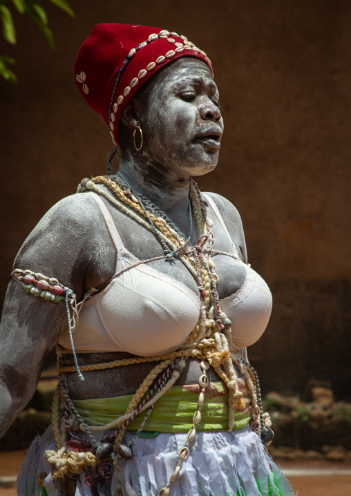 Komian woman during a ceremony in Adjoua Messouma Komians initiation centre, Moyen-Comoé, Aniassue, Ivory Coast