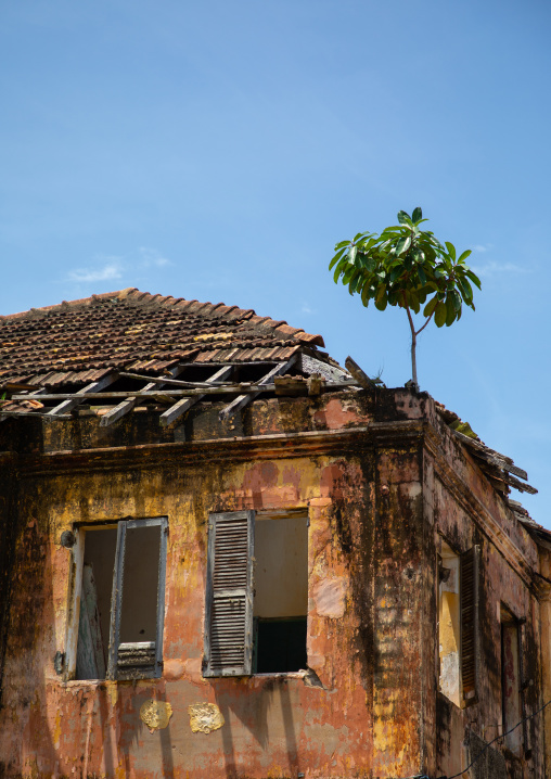 Old french colonial building in the UNESCO world heritage area, Sud-Comoé, Grand-Bassam, Ivory Coast
