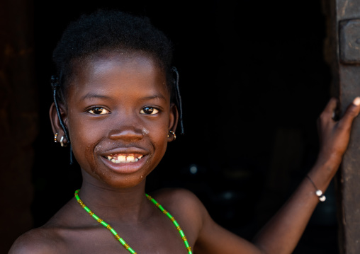 Portrait of a smiling Senufo girl, Savanes district, Niofoin, Ivory Coast