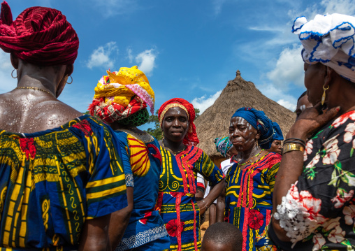 Dan tribe women celebrating the yam harvest in a village, Bafing, Godoufouma, Ivory Coast