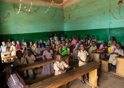 African children in a koranic school classroom, Tonkpi Region, Man, Ivory Coast