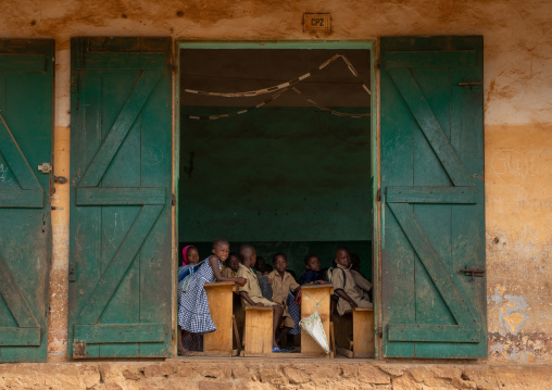 African children in a koranic school classroom, Tonkpi Region, Man, Ivory Coast
