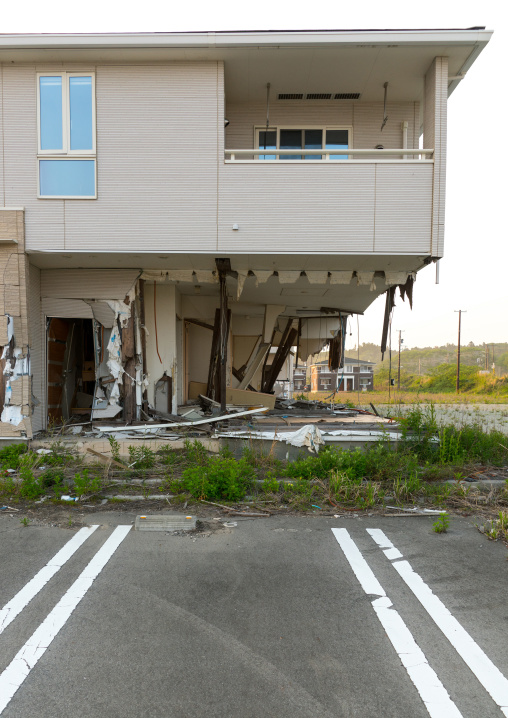 A house destroyed by the 2011 earthquake and tsunami five years after, Fukushima prefecture, Tomioka, Japan