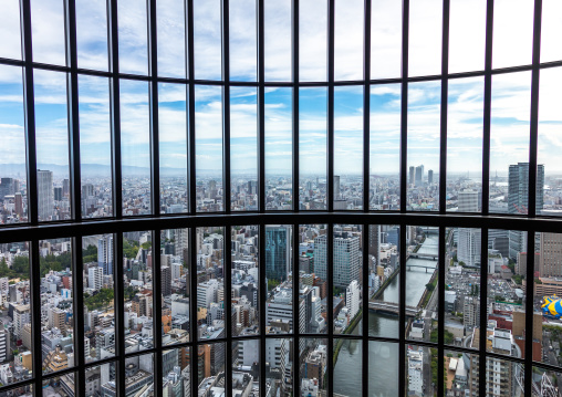Cityscape seen from the Conrad hotel, Kansai region, Osaka, Japan