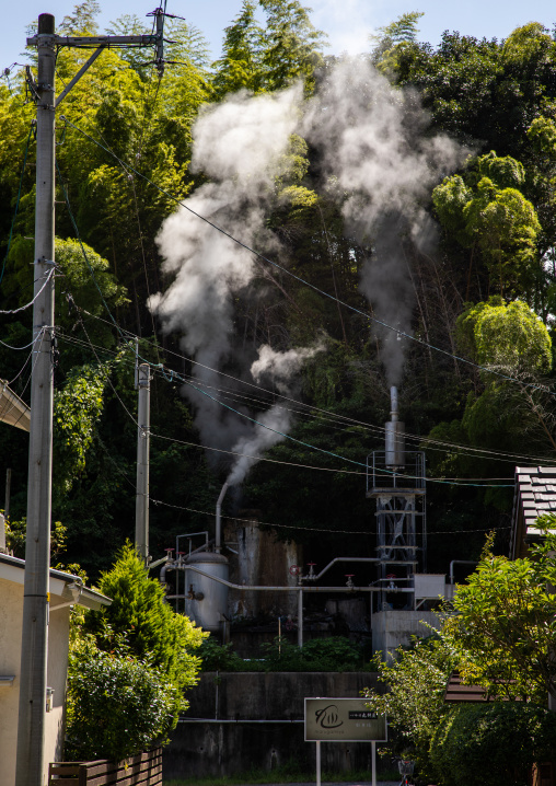 Smoke in the hot spring area, Oita Prefecture, Beppu, Japan