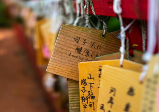 Wooden fortune telling plaques in a shrine, Ishikawa Prefecture, Kanazawa, Japan