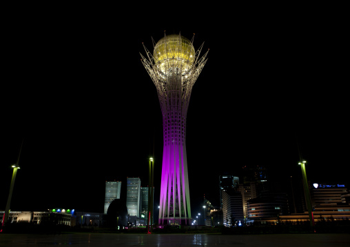 Baiterek Tower By Night, Astana, Kazakhstan
