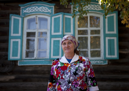 Miss Zulfia, Tatar Nationality, In Front Of Her 1917 House, Burabay, Kazakhstan
