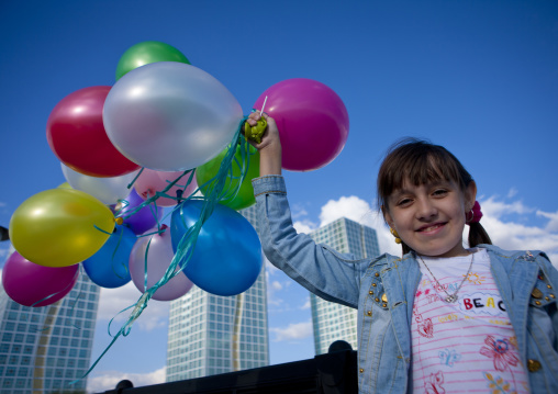 Katia, Ethnic Russian Girl With Balloons, Astana, Kazakhstan