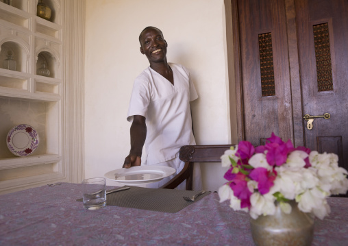 Waiter at forodhani house, Lamu county, Shela, Kenya