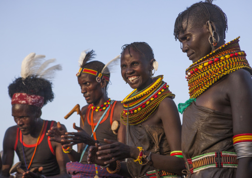 Turkana tribe people dancing, Turkana lake, Loiyangalani, Kenya