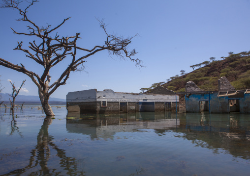 View of flooded hospital, Baringo county, Baringo, Kenya