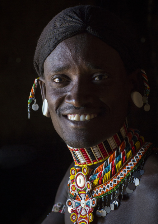 Portrait of a samburu tribesman morane, Samburu county, Samburu national reserve, Kenya