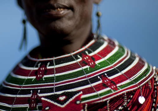 El molo tribeswoman necklace, Turkana lake, Loiyangalani, Kenya