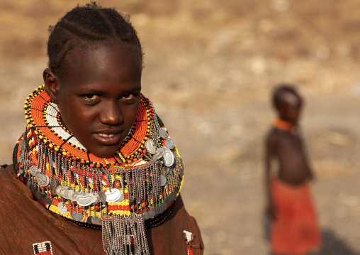 Turkana tribe woman with necklaces, Rift Valley Province, Turkana lake, Kenya