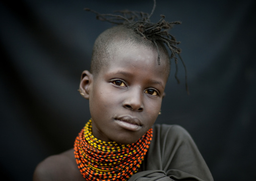 Turkana tribe girl, Rift Valley Province, Turkana lake, Kenya